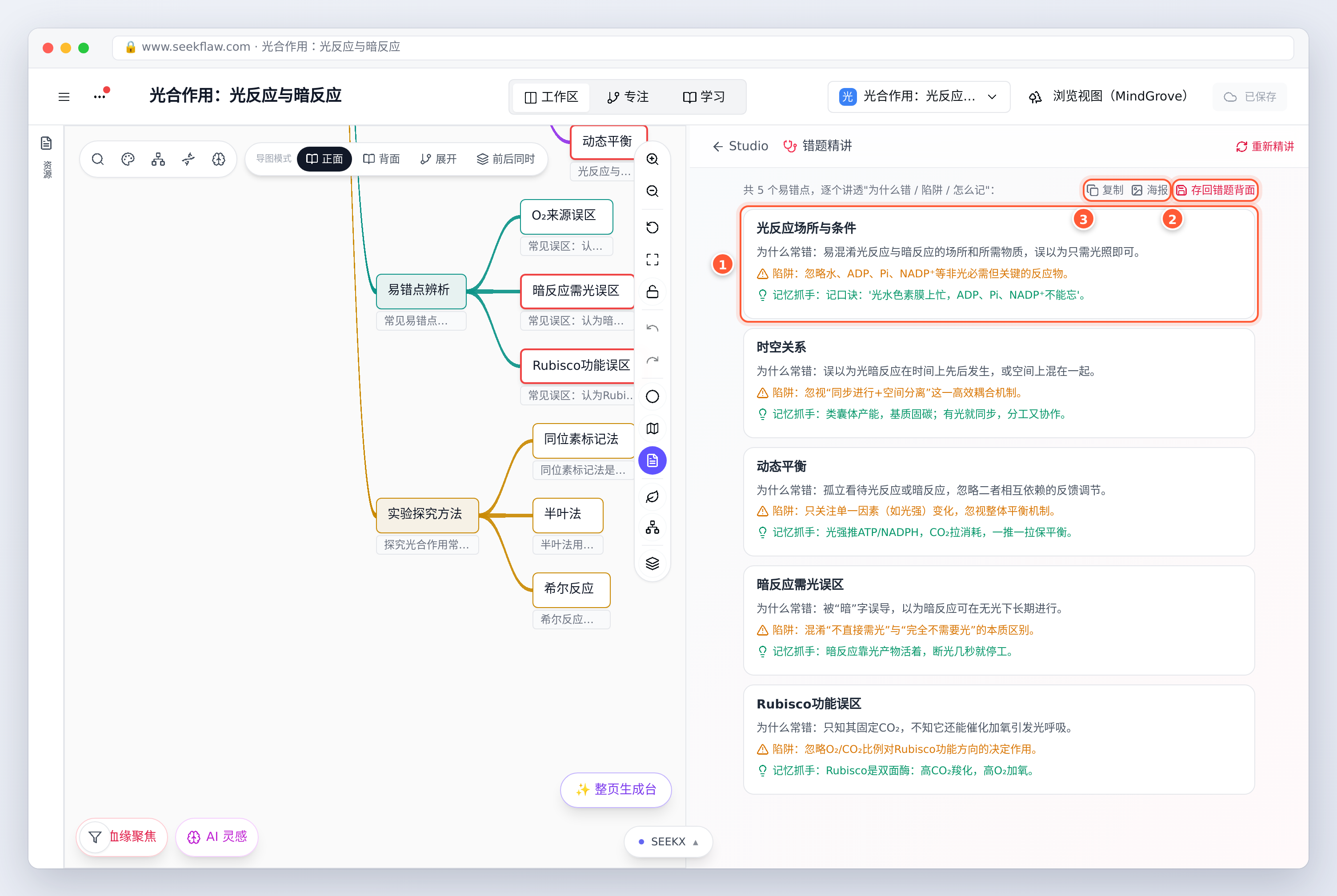 错题精讲：每个易错点讲为什么常错、陷阱在哪、怎么记