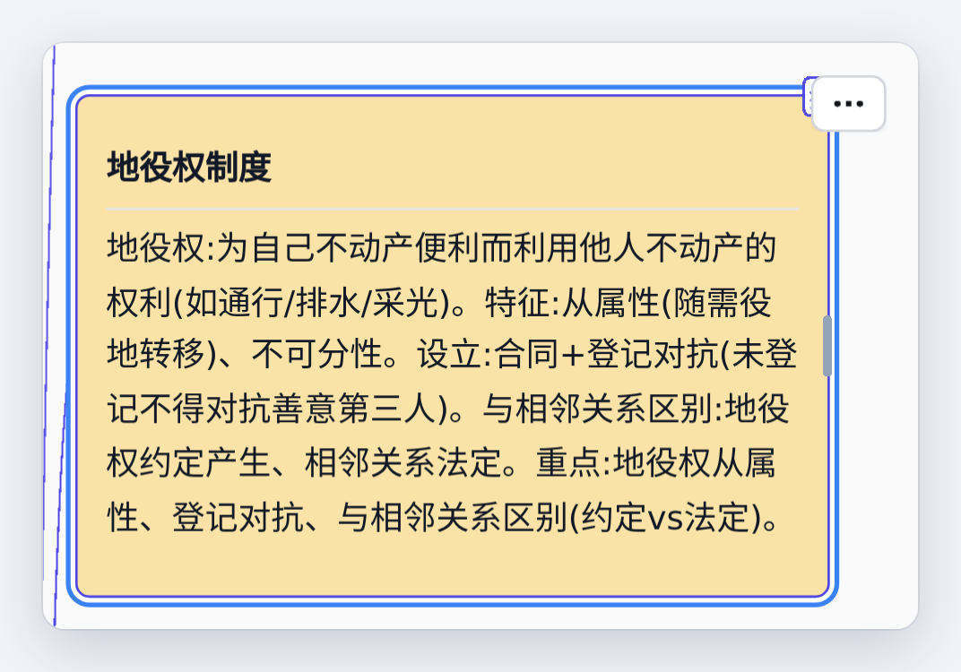 点开一个节点：背面是这个考点的讲义