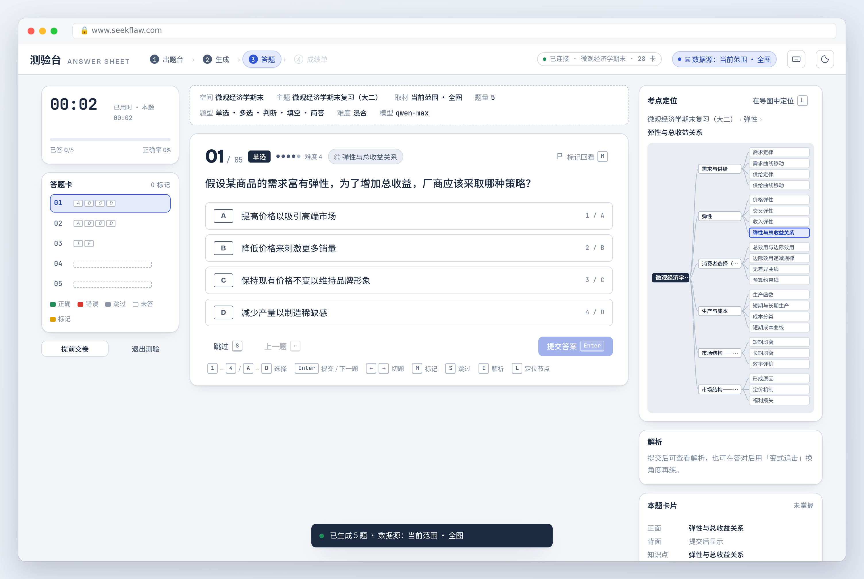 测验：题目后面标着它考的是导图里哪个知识点