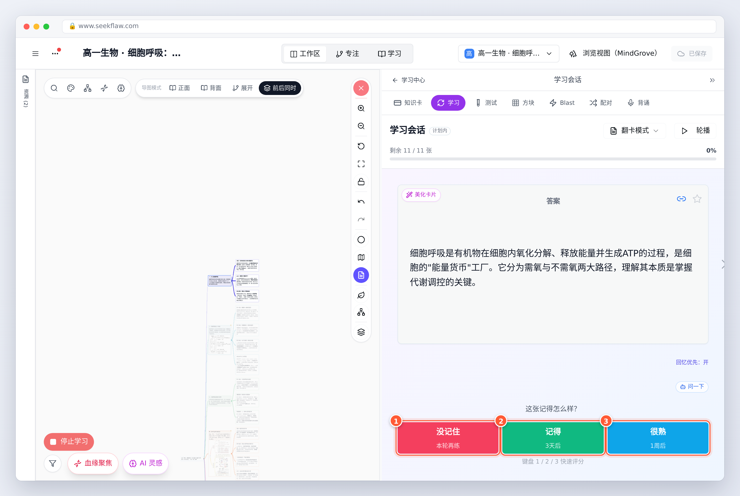 打分：没记住 / 记得 / 很熟，下面写着下次什么时候再见